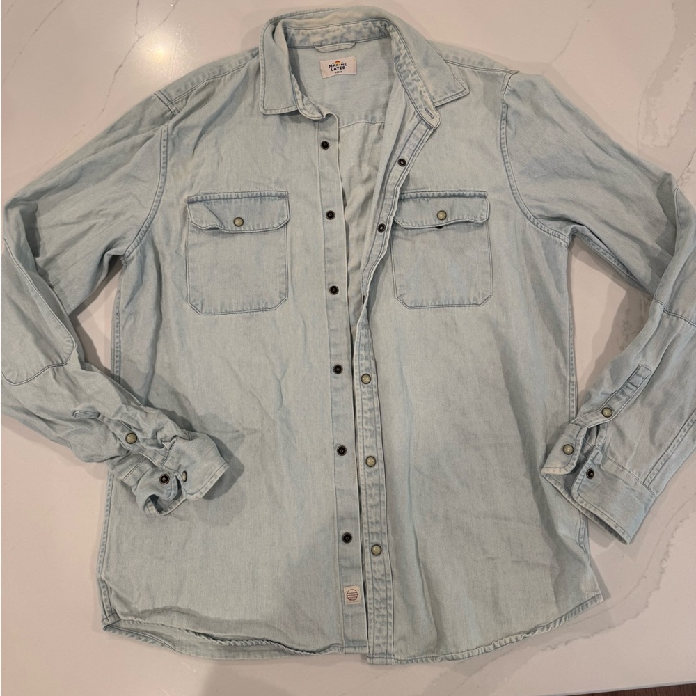Marine Layer Light Blue Denim Shirt